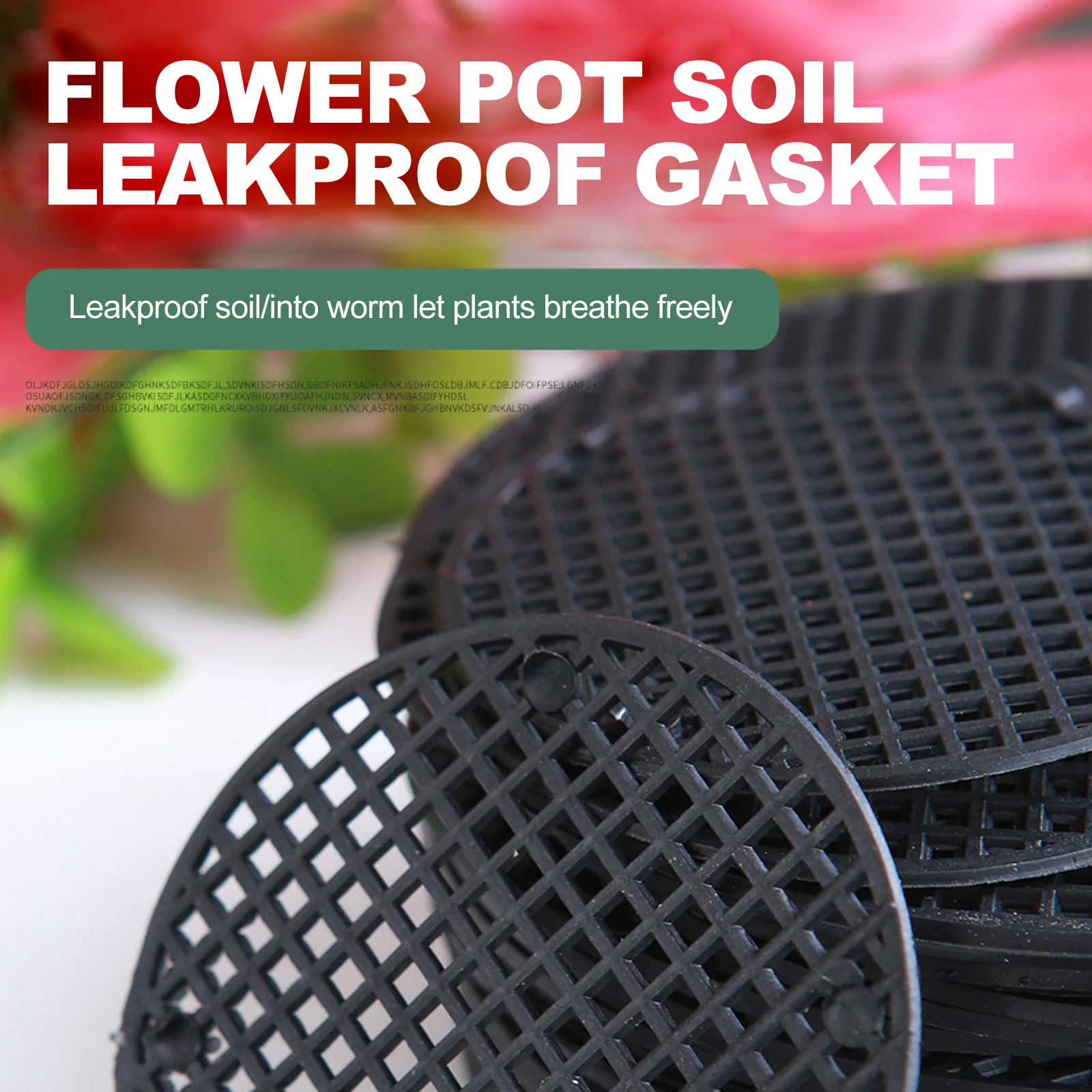Pot de fleur noir avec tampon en maille pour trou, pot de bonsaï, polymères de grille astronomique, prévention de la perte de sol, joint respirant, station de proximité étanche, 200 pièces