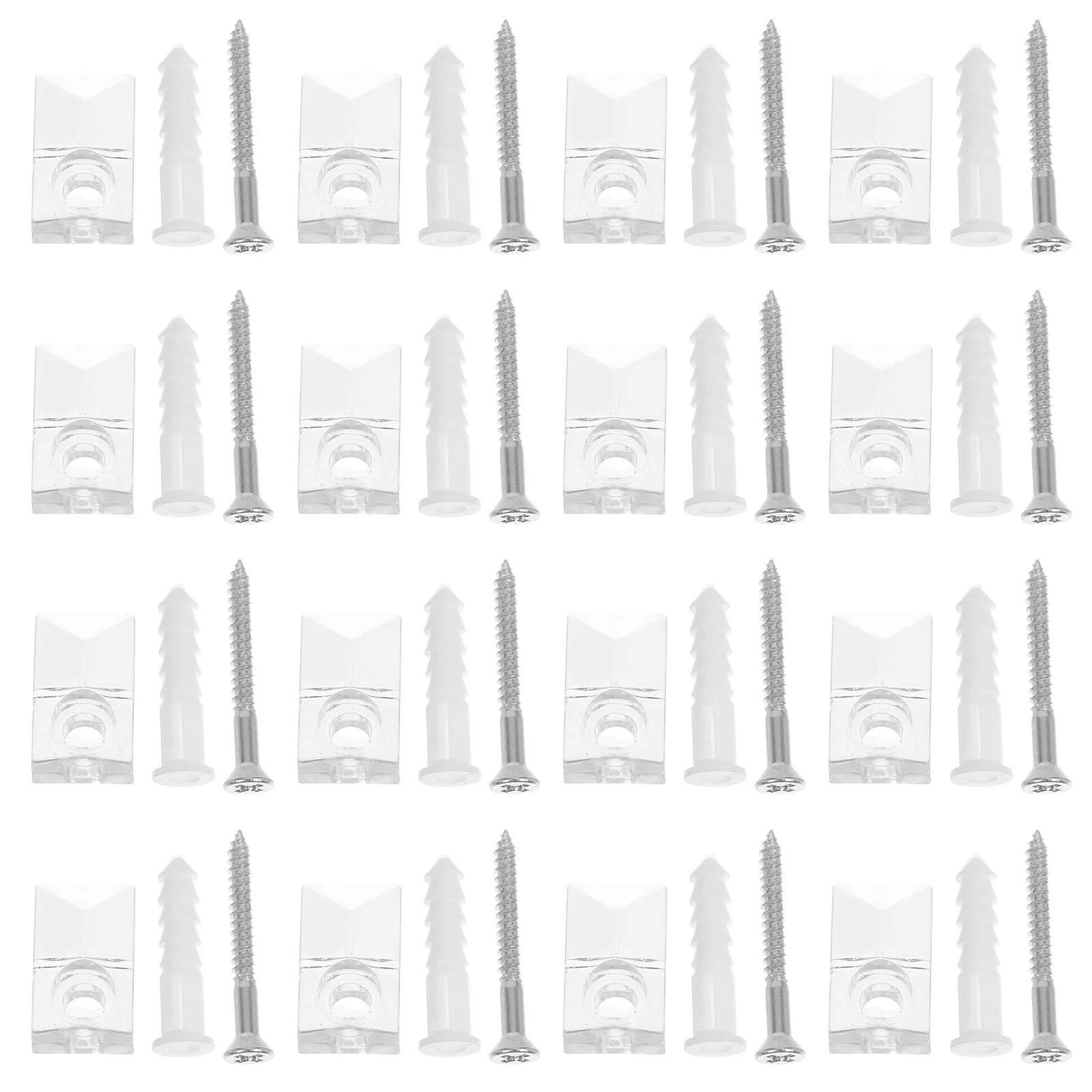 

25Pcs Stable Clear Mirror Holder Clips Plastic Glass Retainer for Cabinet Bathroom Wardrobe Mirror Installation Kit