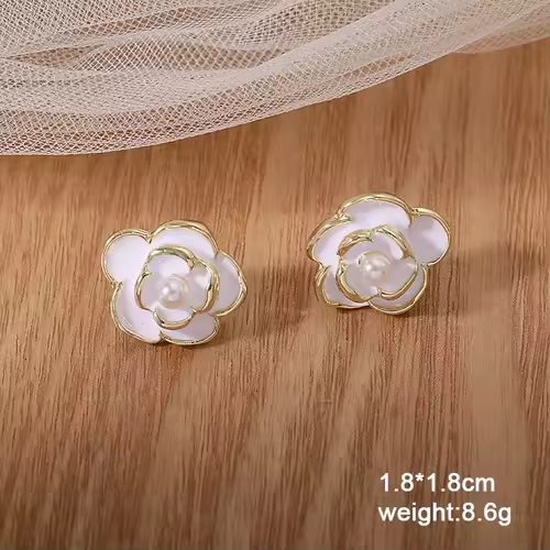 Pure White Women's Dangle Earrings Blooming Flower Acrylic Enamel Butterfly Imitation Pearl Heart Hanging Earrings Elegant brinc - Image 43