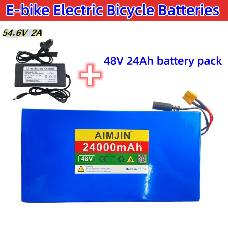 13S6P 48V 24000mah Lithium Battery Pack Suitable For Electric Bicycle Kick Scooter, 18650 Built-in Intelligent BMS Ele