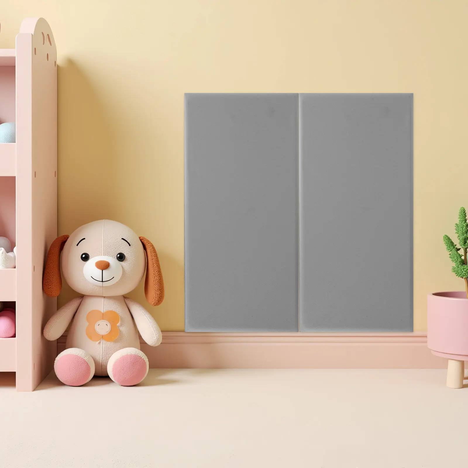 3Pcs Anti-Collision Wall Padding Blue Soft Self-Adhesive Crib Headboard Nursery Playroom Waterproof Wall Cushion Panel