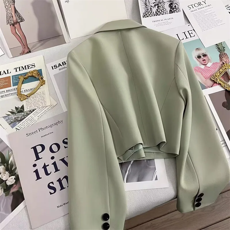 Women's Spring and Fall New Fashion Loose Solid Color Short Suit Jacket High Design Sense Single-button Commuter Suit Jacket