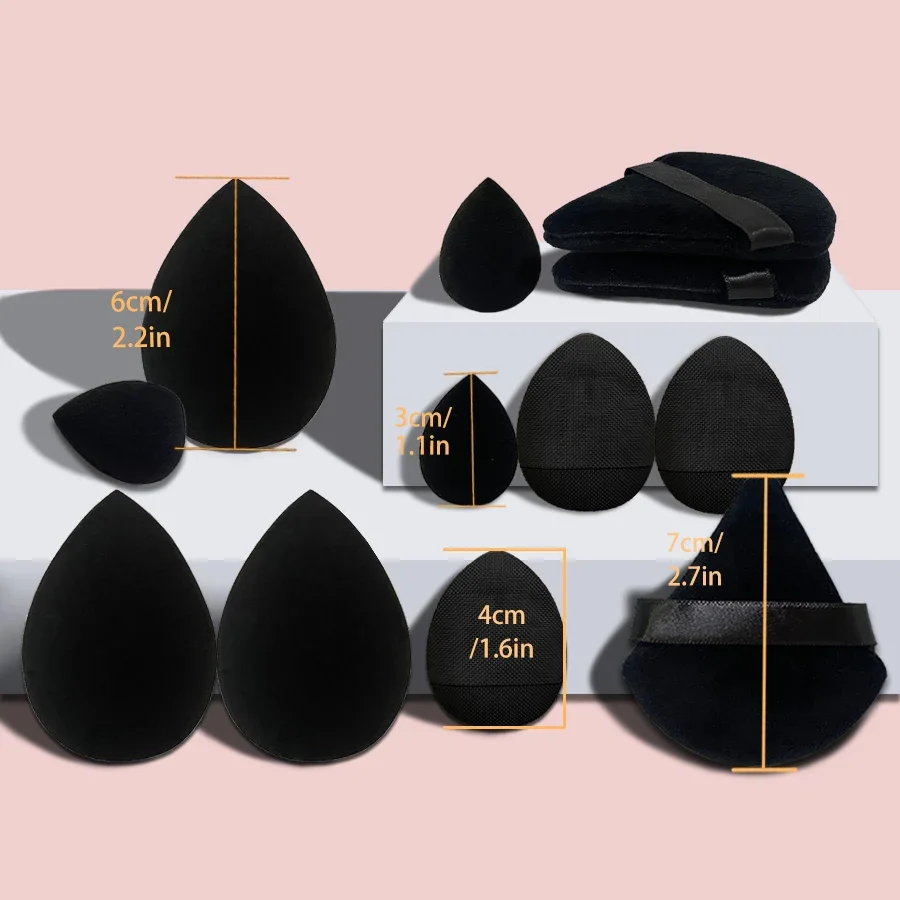12pcs Makeup Tool Set Size Size Giant Soft Egg Makeup Powder Suitable for Base Corner Makeup Setting Novice