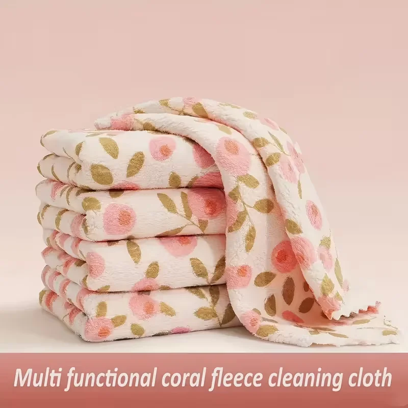 4/8pcs Coral Fleece Cloths - High Absorbency Quick-Dry Cleaning Towels, Soft Multi-Purpose Kitchen, Bathroom, Glass, Car & Wipes
