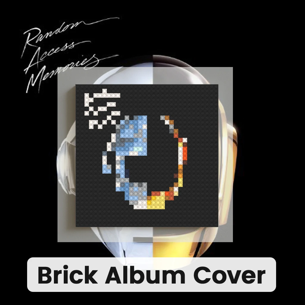 

D-Daft Punk Album Cover Pixel Art MOC Building Blocks Electronic Funk Disco Music Fans Home Wall Decor Gift