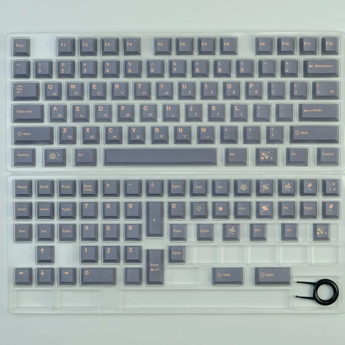 Imagem -06 - Keycaps Coreanos para Teclado Mecânico Personalidade Coruja Sublimação de Corante Perfil Cereja Interruptor mx Material Pbt 129 Chaves