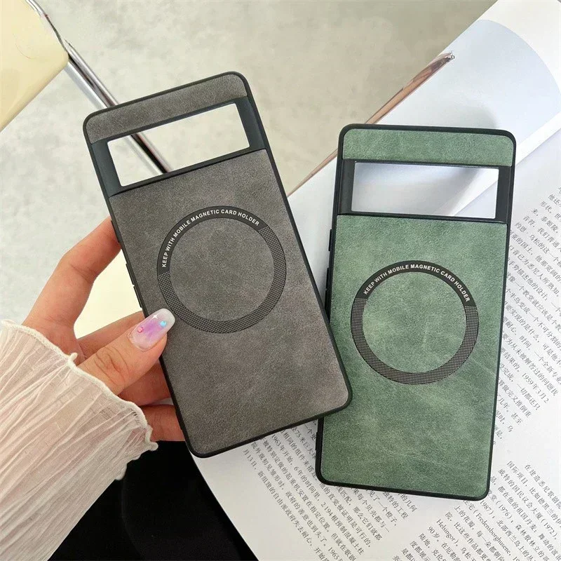 Luksusowe, miękkie, skórzane etui Magsafe dla Google Pixel 7 8 Pro 6 XL 7A 6A Magnetyczne ładowanie bezprzewodowe Wstrząsoodporna tylna obudowa