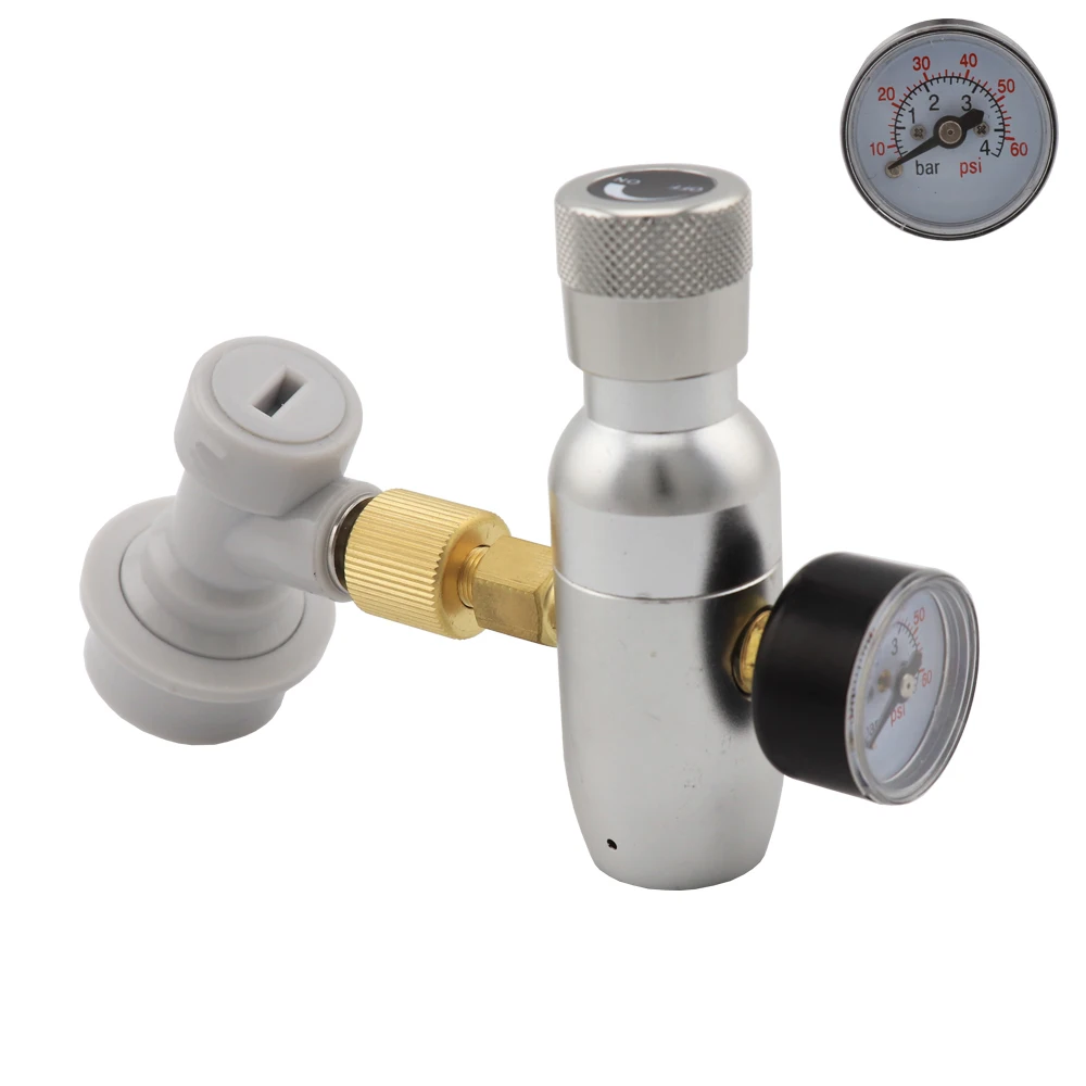 Beer Keg Faucet with Ball Lock Liquid Disconnect CO2 Keg Charger Mini Regulator with Ball Lock Gas Disconnect for Home Brewing