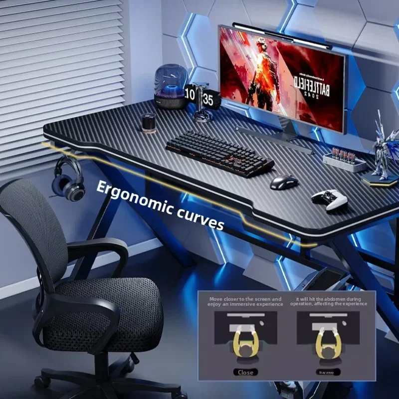 New model Computer Desk Home Carbon Fiber Textured Table Game Gaming Table Simple Work Study Desk