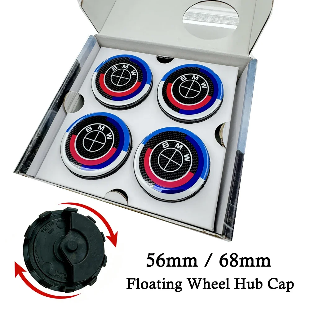 

New 56mm 68mm Car Carbon 50th Anniversary Floating Wheel Center Caps For MINI BMW G11 G12 G30 G31 G32 G08 G05 F46 F49 F39 F90