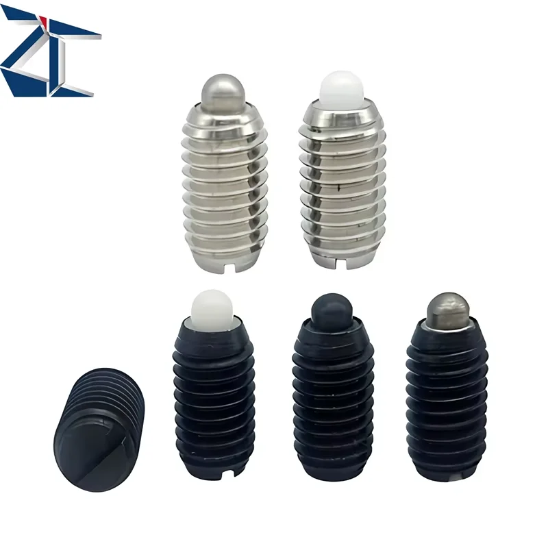 ZQP Factory Supply Stainless Steel Slotted Short Spring Plunger M6 M8 M10 Threaded Spring Plunger