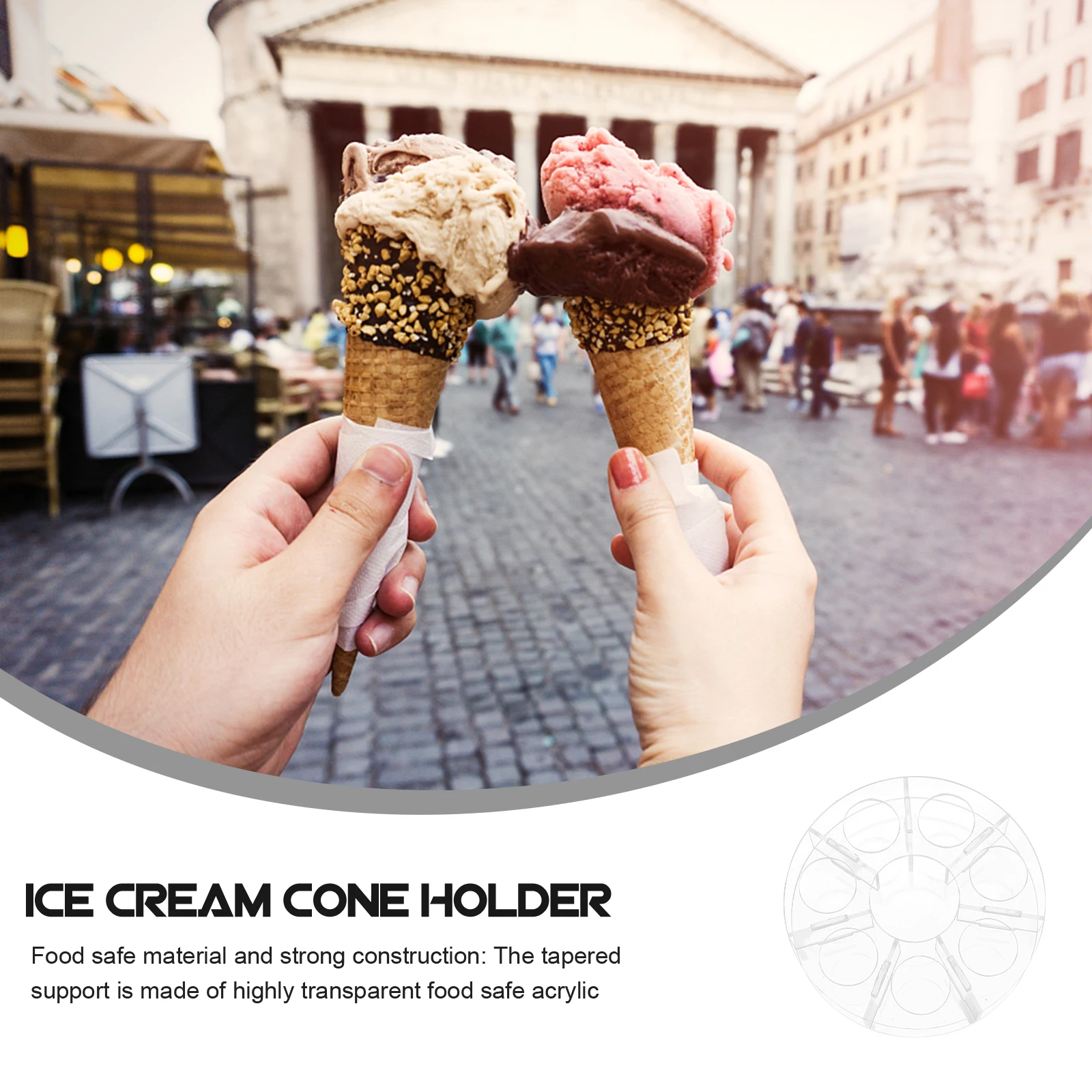 

Acrylic Display Stand for Ice Cream Cones Waffle Sushi Rolls Food Safe Holder Transparent Cake Rack Catering Dessert Stands