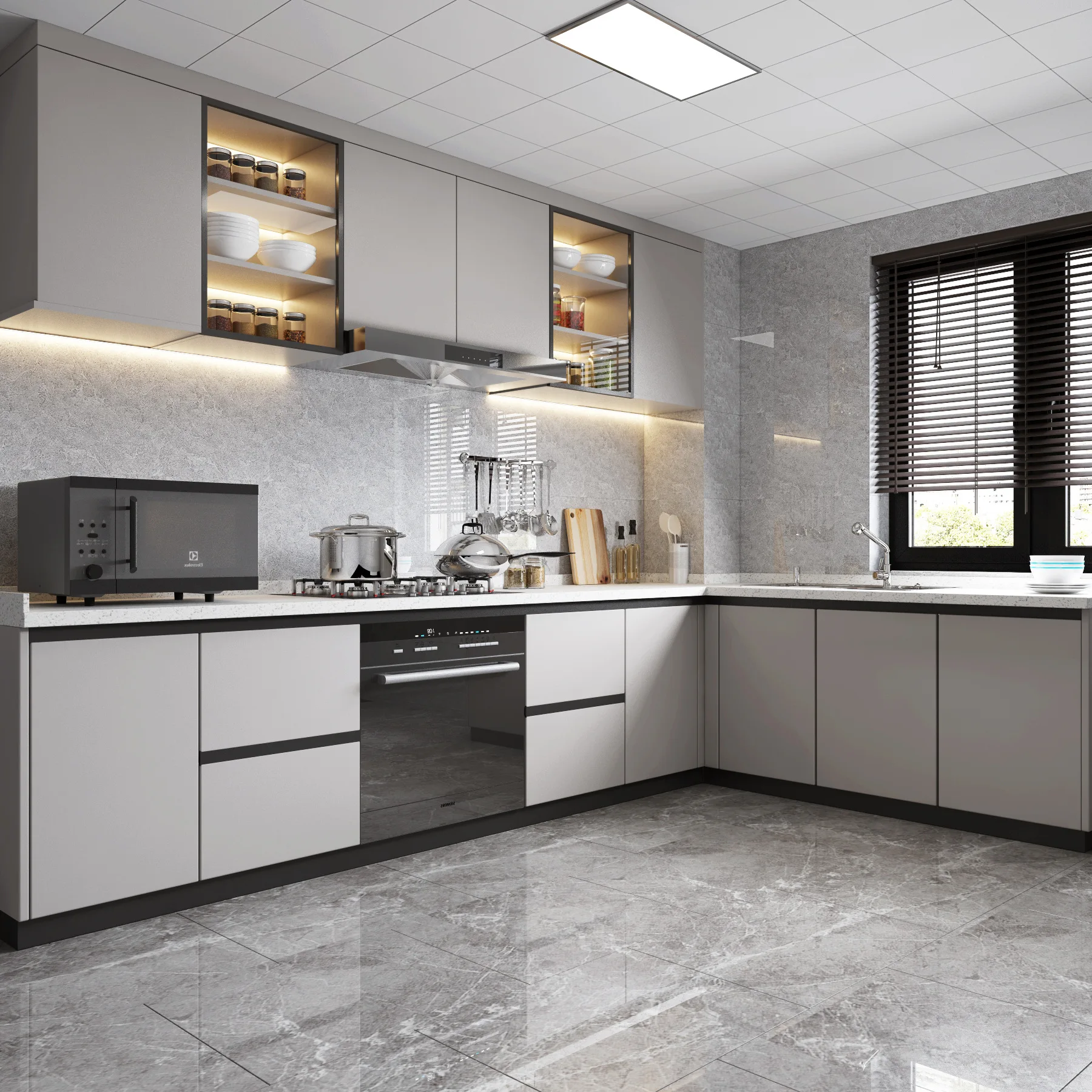 ^Modern Minimalist Custom Cabinets Made In Available In Materials Such As MDF Solid Wood Multi-layer Plate Panels