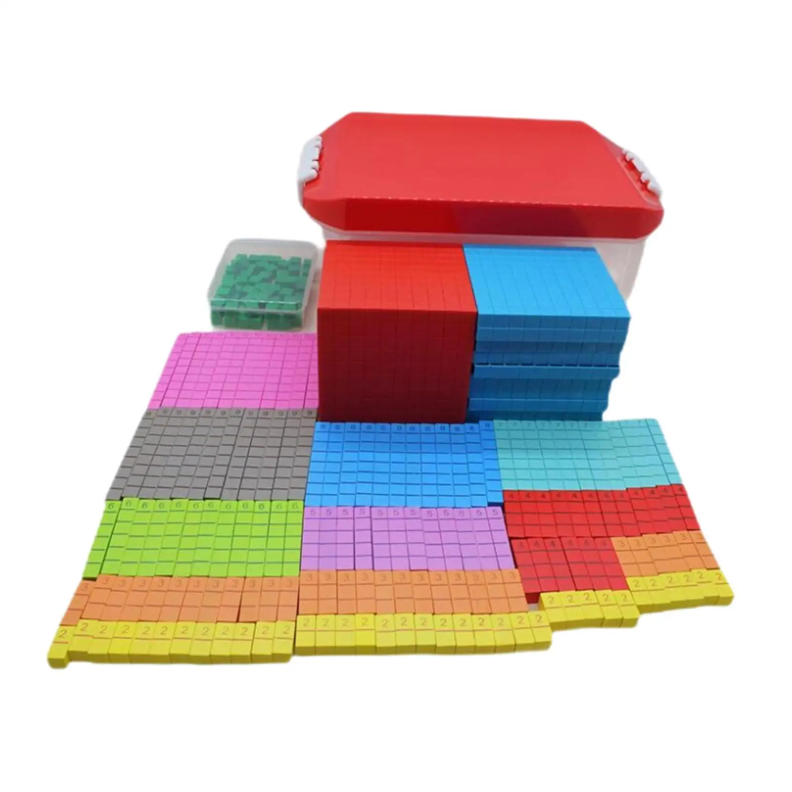 254Pcs Ten Ones Blocks Counting Rods Kids Educational Cubes Teaching Aids Number Block Place Value for Children Ages 5+