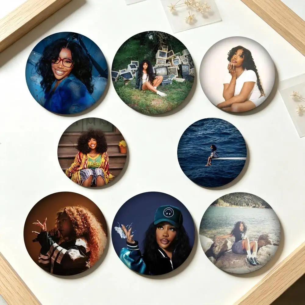 S-SZA Solana Rowe Music Icon  25mm 32mm 44mm 58mm 75mm Brooches Badges Pins for Accessories Gift