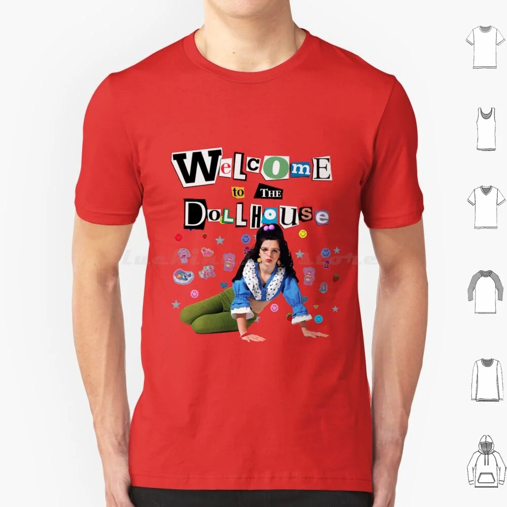 Bem-vindo à casa de bonecas adesivos t camisa tamanho grande 100% algodão bem-vindo à casa de bonecas amanhecer wiener heather matarazzo wienerdog