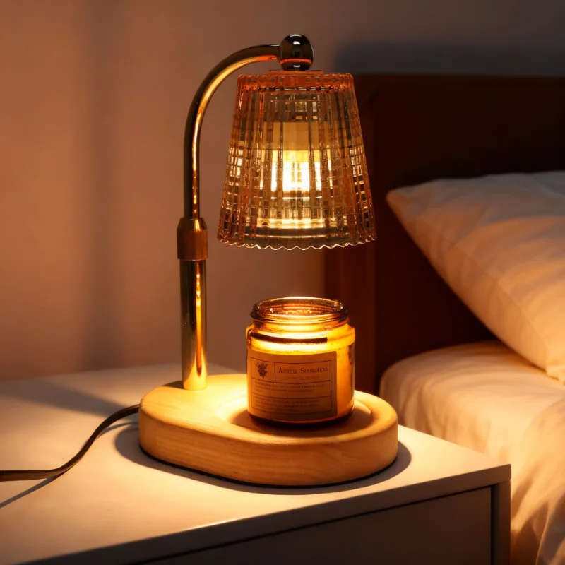 50W Aromatherapie-Kerzen-Heizlampe mit Timer-Schalter, dimmbare Kerzenlampe, Café, romantische Atmosphäre, Desktop-Dekoration, 220 V, Umgebungslicht