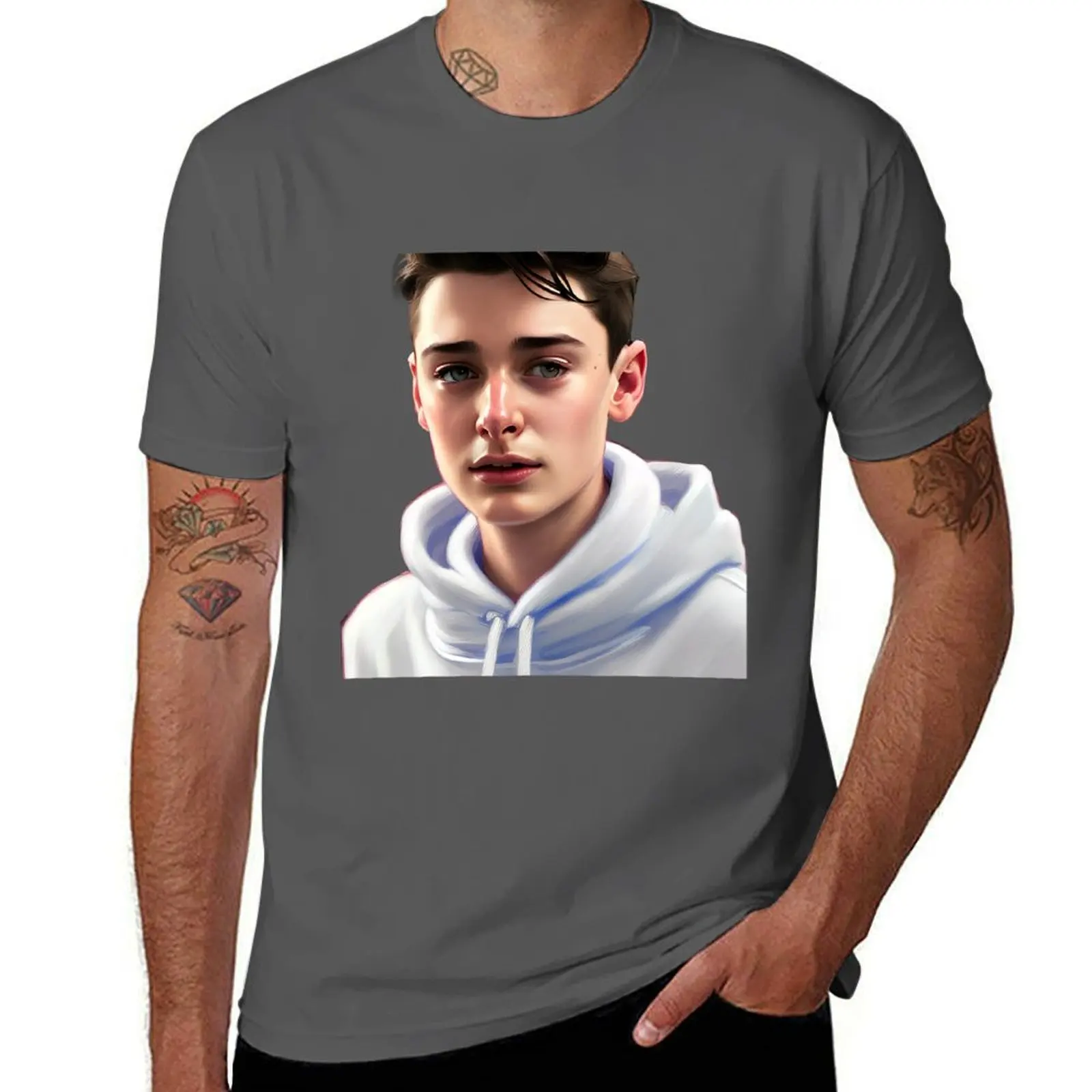

Noah Schnapp T-Shirt Anti-Fade Casual Tee Shirt