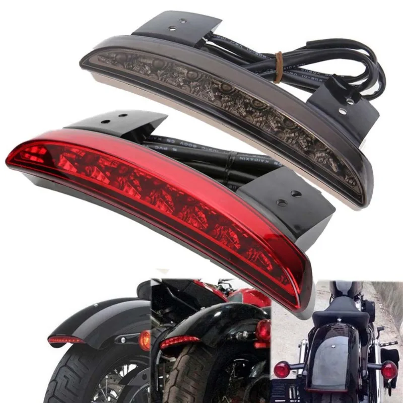 

1PCS LED Brake Tail Light for Bike Motorcycle Touring Sportster XL 883 1200 Cafe Racer Rear Fender Edge Taillight Accessory,12V