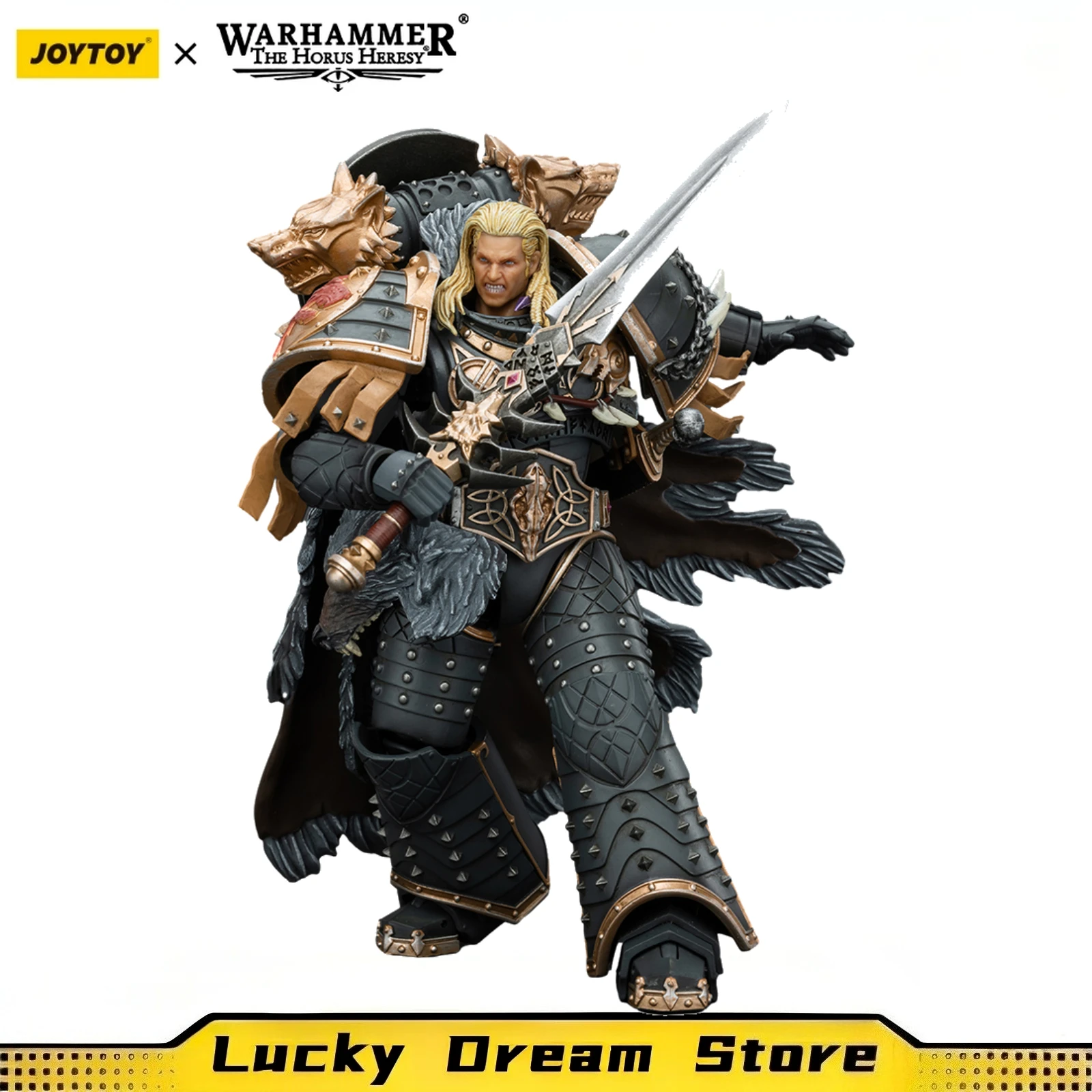 【JOYTOY】1/18 Action Figure Warhammer 40K The Horus Heresy Space Wolves Leman RussPrimarch of The Vlth Legion Military Model