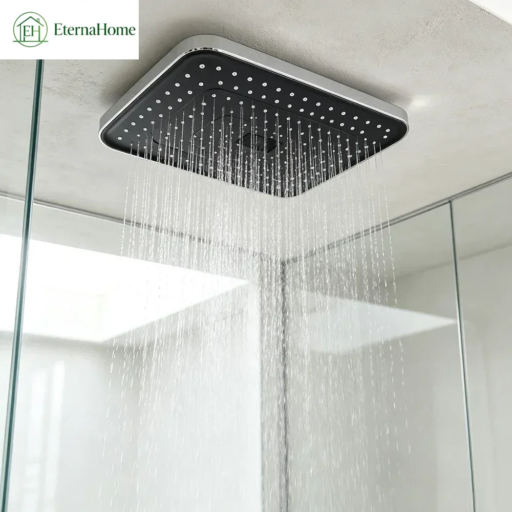 12in Large Square Overhead Rain Shower Head, High Pressure Rainfall Spray Nozzle Replacement for Bath Shower