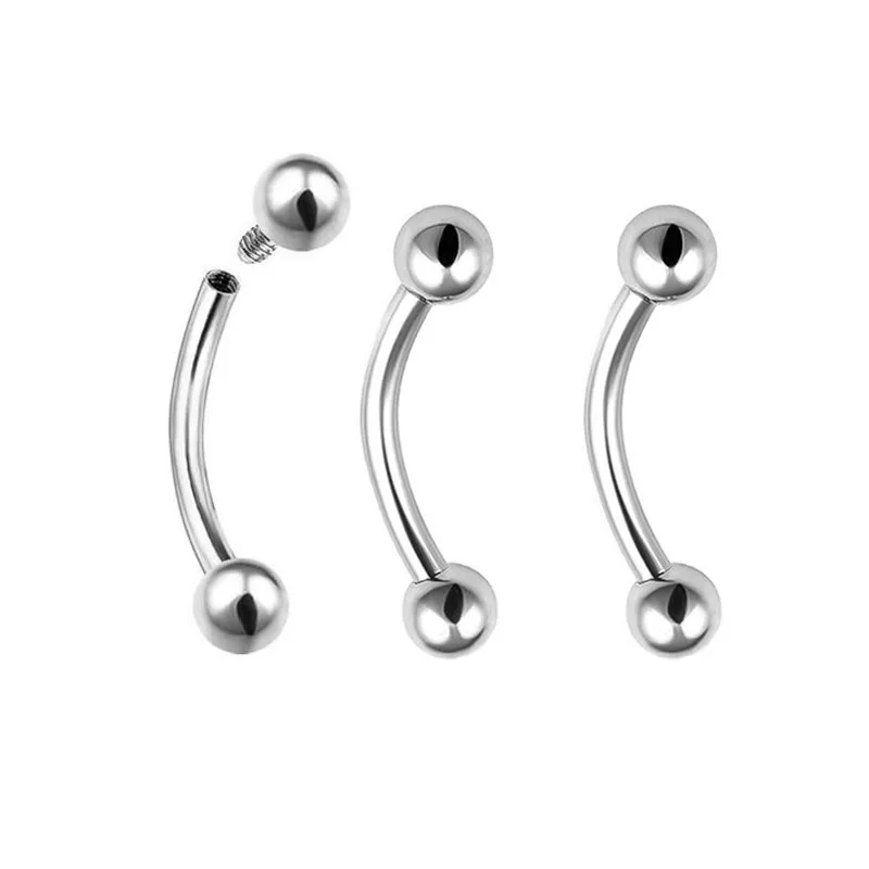 

16G 14G Titanium Eyebrow Piercings Internally Threaded Curved Banana Rings Helix Earring Trags Labret Lip Nipple Rings Jewelry