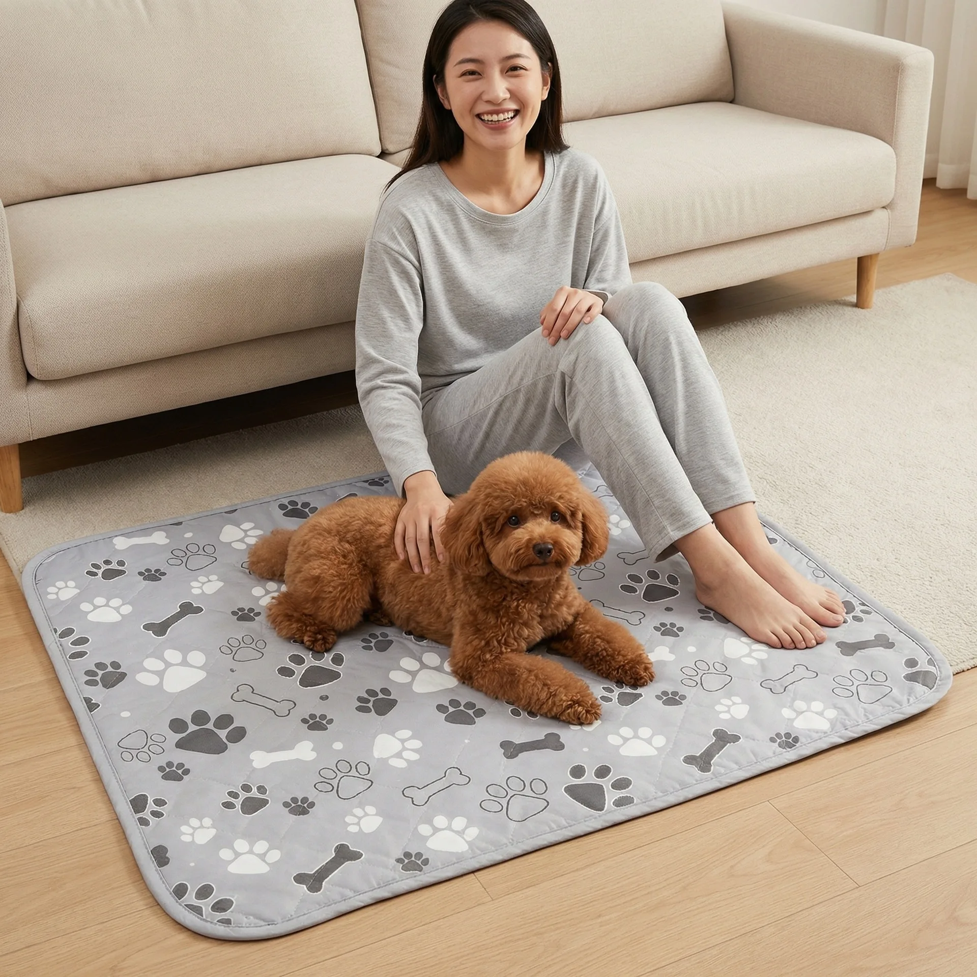 Washable Repeat Dog Pee Pad Pet Anti-slip Mat Puppy Training Pads Highly Absorbent Leak-proof Pet Mat Four Layers Suck Travel