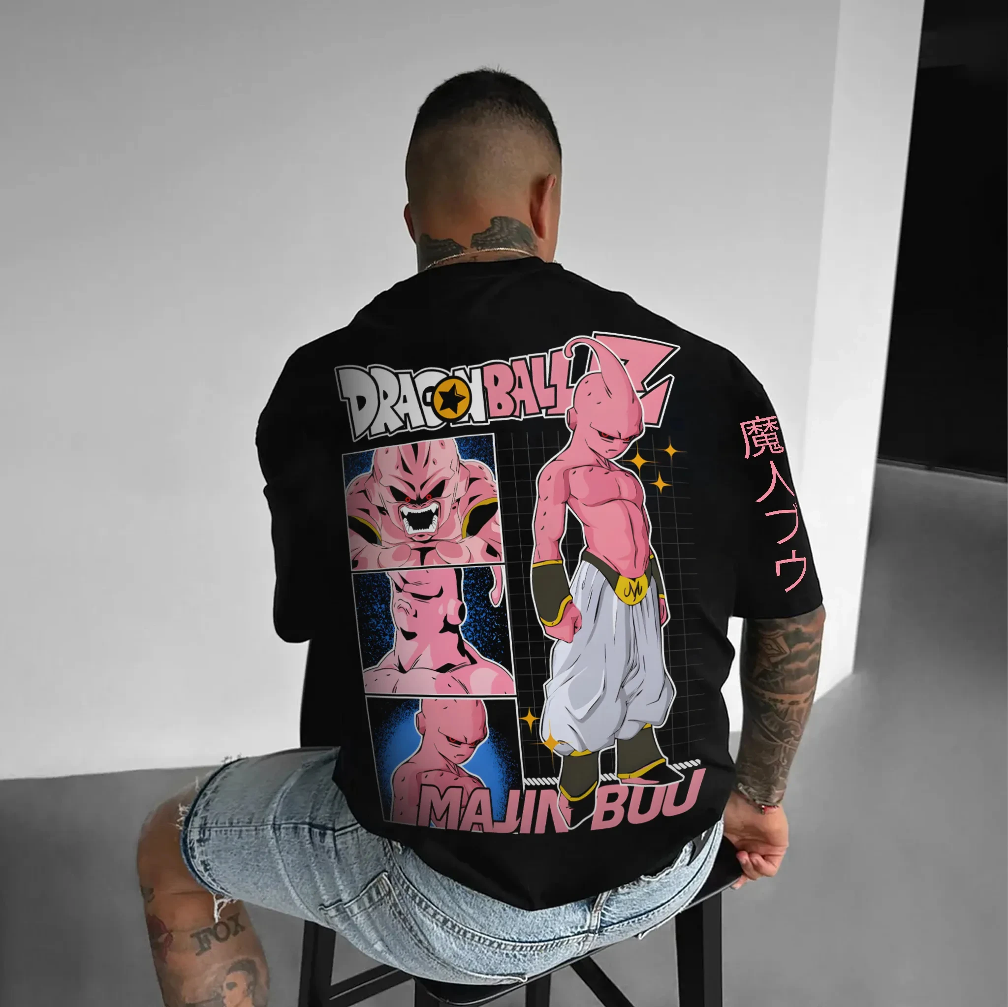 ドラゴンボール悟空プリントコットン半袖アメリカ男性と女性の夏通気性スポーツルーズラウンドネックTシャツ