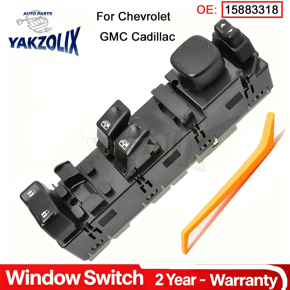 

For Chevrolet Avalanche Silverado Suburban Tahoe GMC Sierra Yukon Cadillac Escalade Power Window Switch Lifter Button 15883318