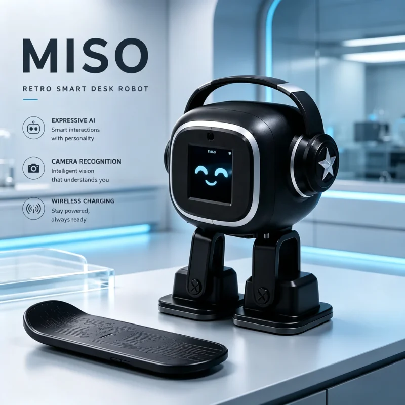 AI Desktop Robot | EMO Chat, Multilingual Companion, Dancing Robot Charging Skateboard Fun Toy