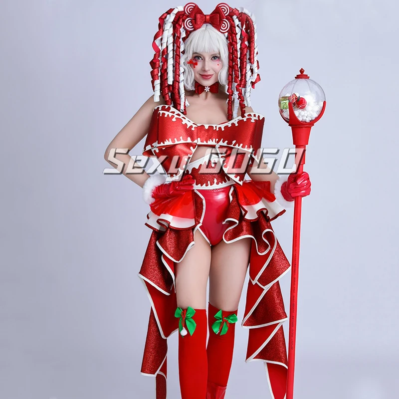 Women Gogo Dance Costumes Christmas Pole Dance Clothing Cosplay Festival Outfit Nightclub Ds Dj Stage Show Rave Wear XS7490