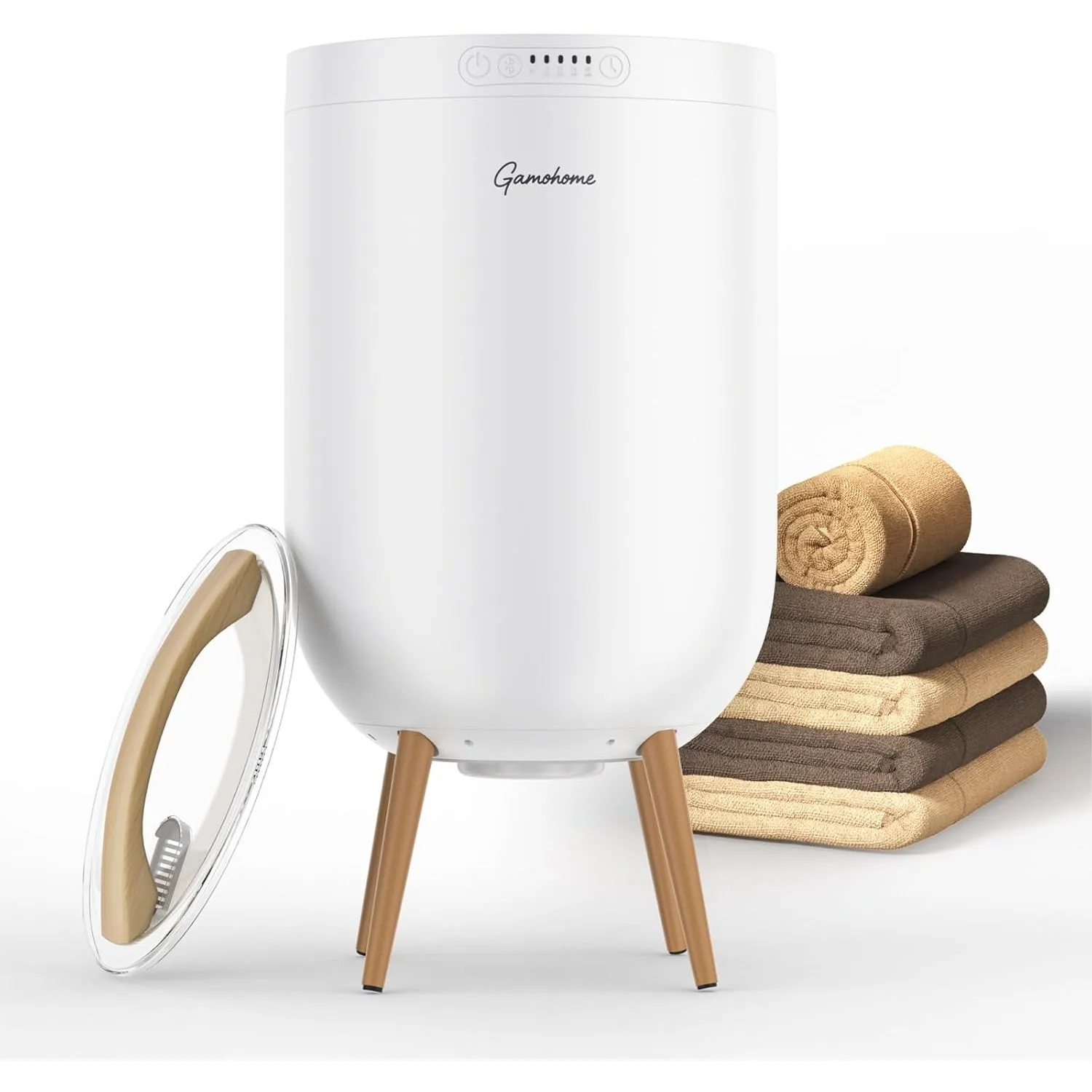 

Towel Warmer Heated Bucket with Bluetooth Speaker & Ambient Light, Fits Two 40x70 Towels, Auto Shut Off, Compact Design