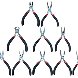 Carbon-Hardened Steel Jewelry Pliers - Round Nose & End Cutting DIY Tools for Beadwork Repair