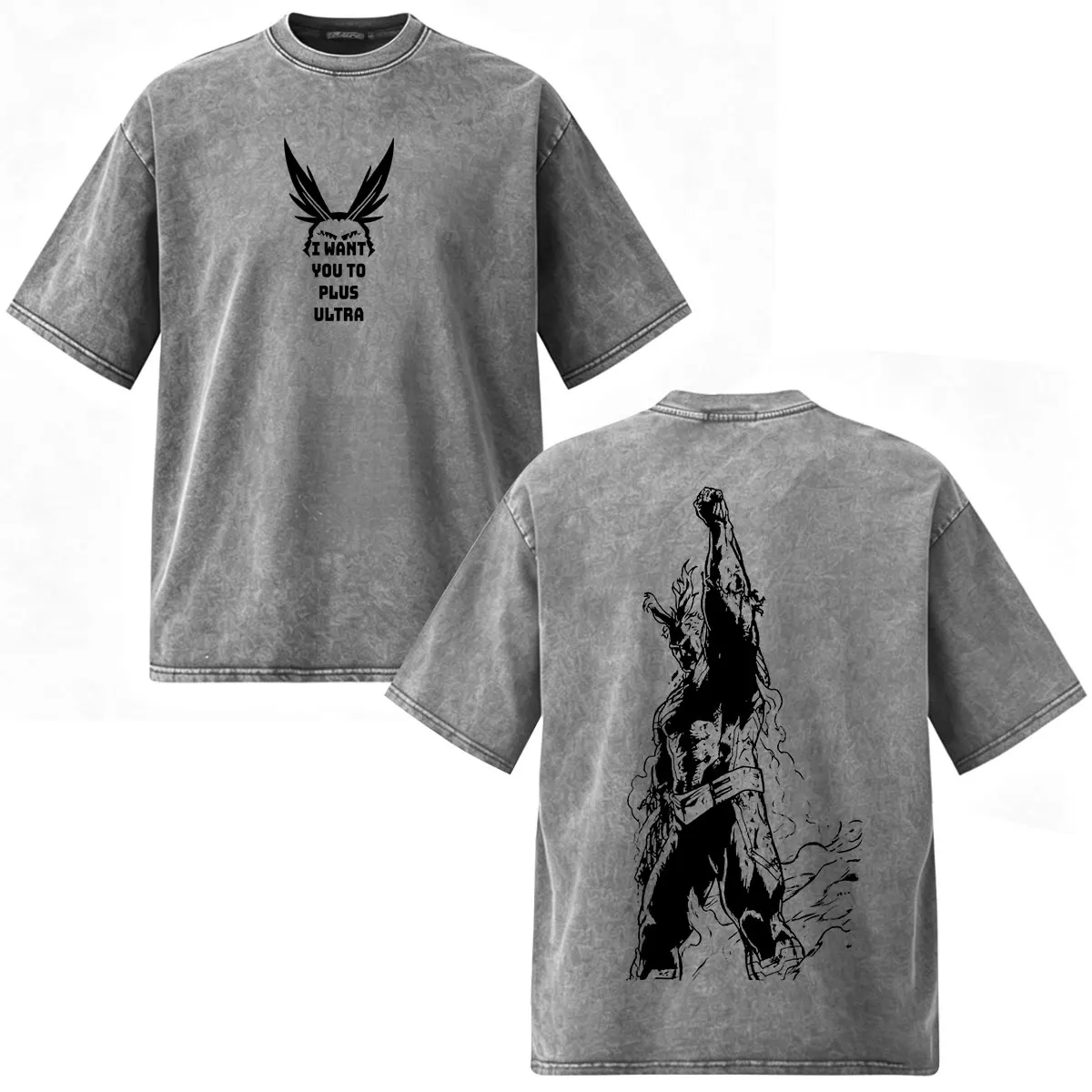 Camisetas Estampadas Anime My Hero Academia All Might, Moda Vintage Casual para Homens e Mulheres, Camisetas Oversized de Manga Curta