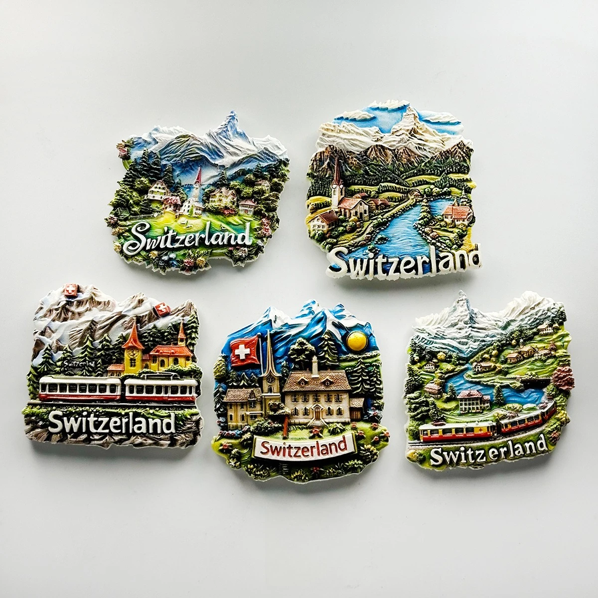 Imanes de nevera de Suiza, recuerdo de Interlaken Bern Montreux para regalo de decoración nórdica para el hogar