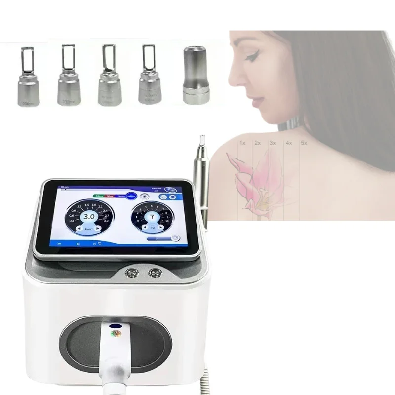 Tragbare 1604 nm 532 nm 1320 nm Tattooentfernungslaser Nd Yag Laser Pico Tattoo Laserentfernungsmaschine