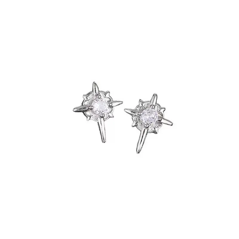 Unisex Stud Polaris Magnetic Ear Clip Trendy Personality Eight Star Mang Earrings Cross No Piercing Earrings