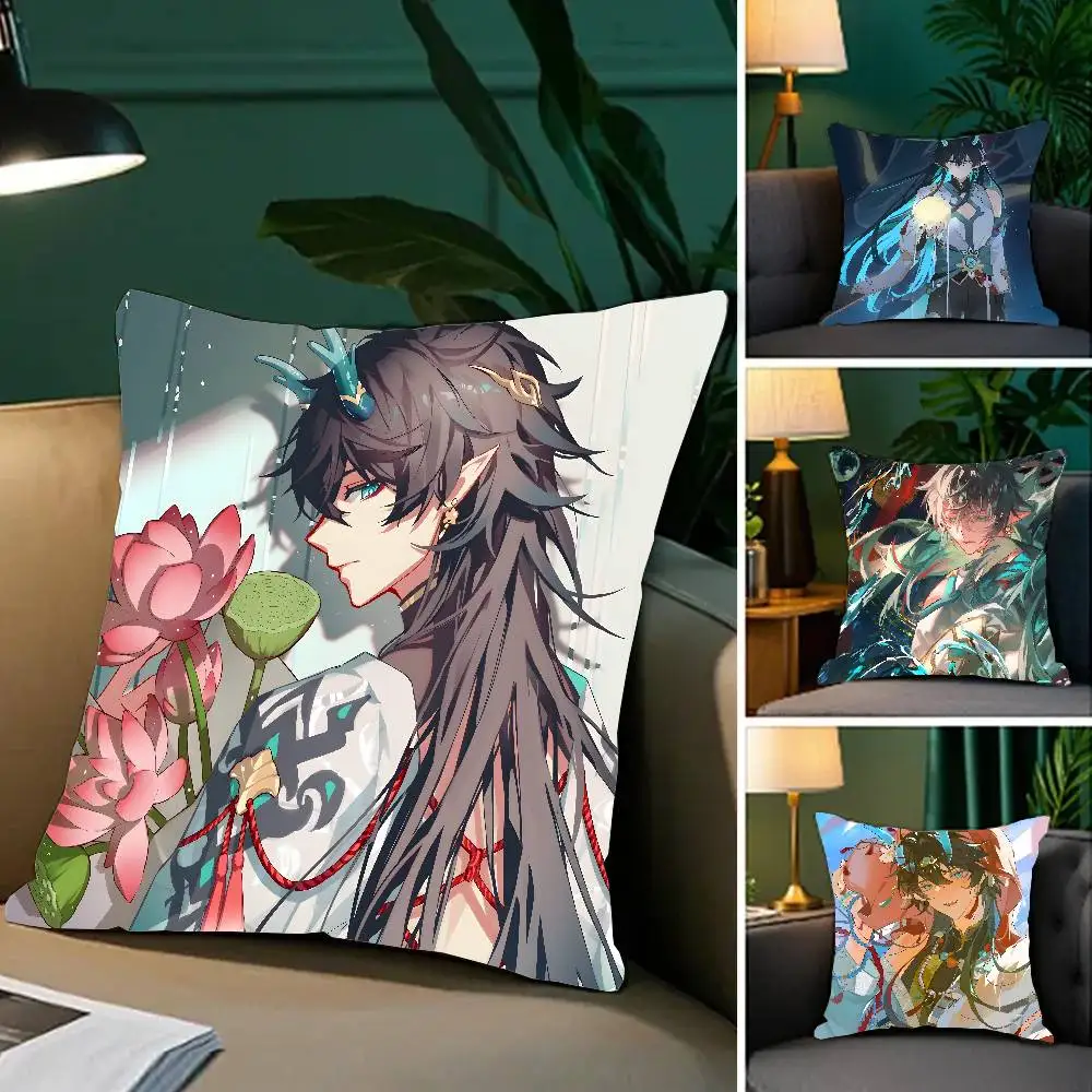 Imbibitor Lunae Game Genshin Impact Pillow Case Fashion Square Pillowcase Bedroom Sofa Room Ins Decoration Leisure