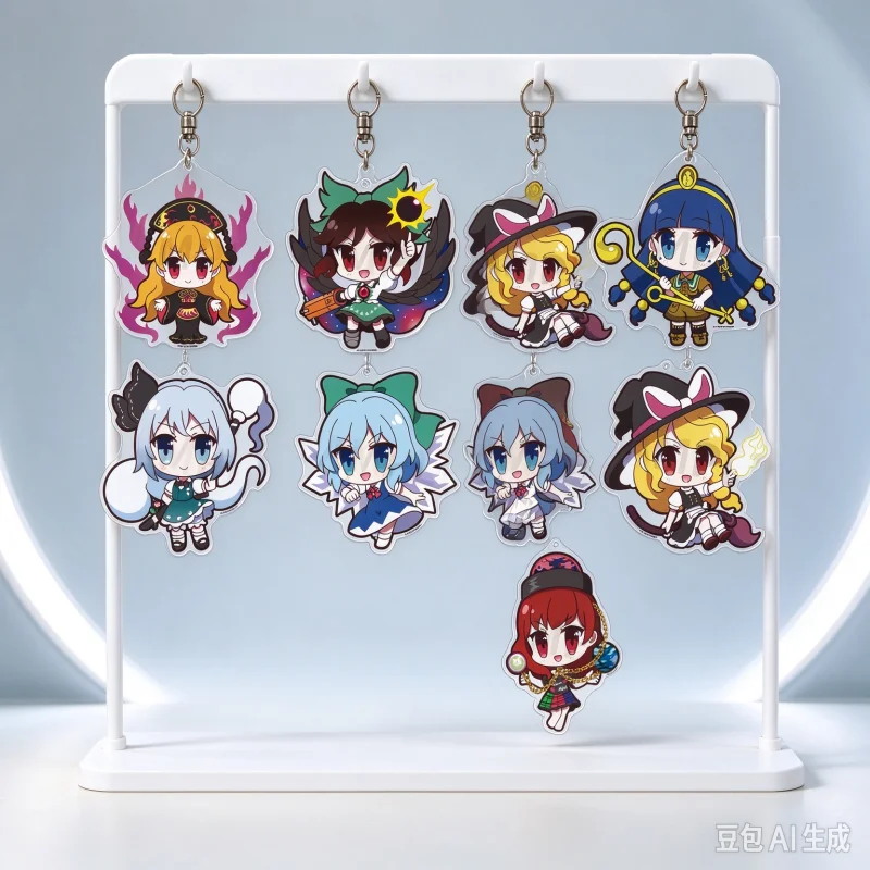 Touhou Project Popular Cartoon Figure Acrylic Keychain Vivid Color Print Bag Pendant Portable Accessory Collectible Gift