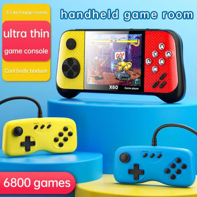 Imagem -02 - Handheld Game Player 3.5 Polegada Display Lcd Double-rocker 6800 Jogo Clássico Retro Mini Pocket Game Console Mp4 Video Player X60