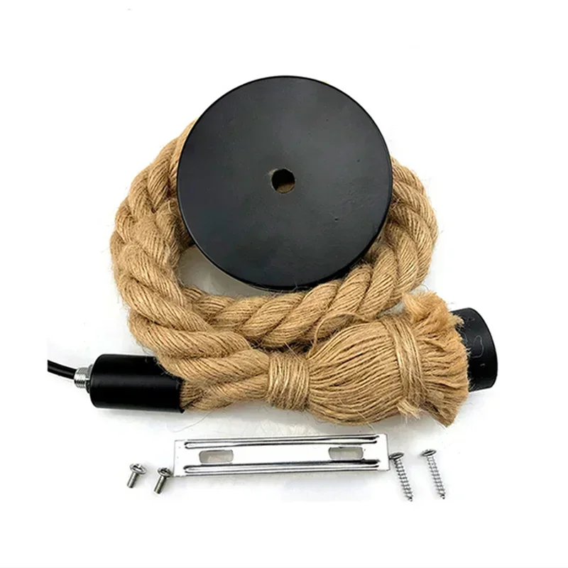 

LED Pendant Lamp with Retro Hemp Rope Industrial Vintage Style Hanging for Loft Living Room Dining Table Home Decor