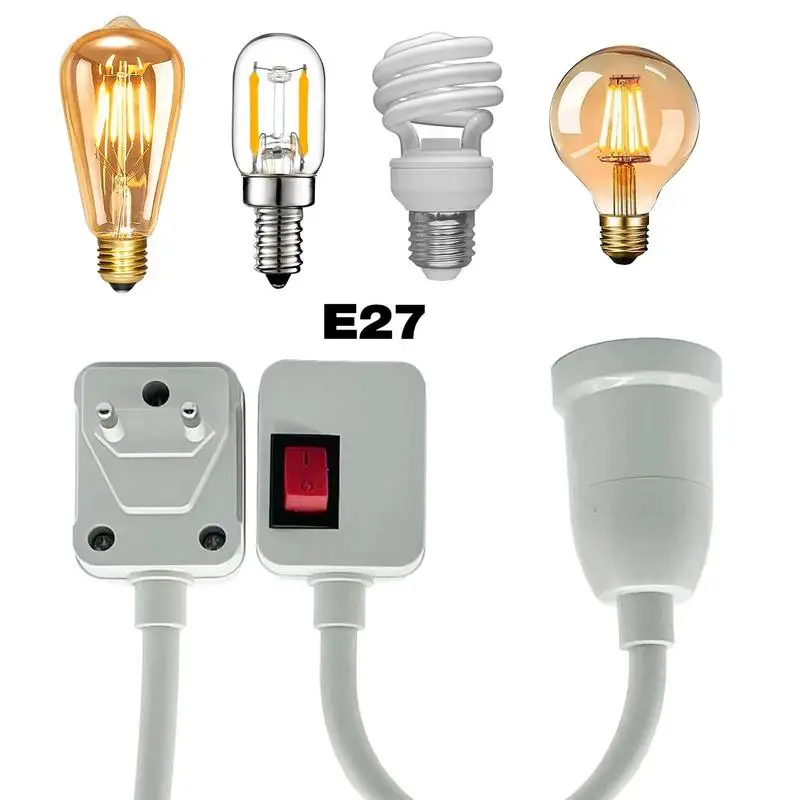 Light Bulb Socket E27 Light Base Heat Resistant Lamp Holder Screw In Adapter For Kitchen Bedroom Restaurant Tabletop