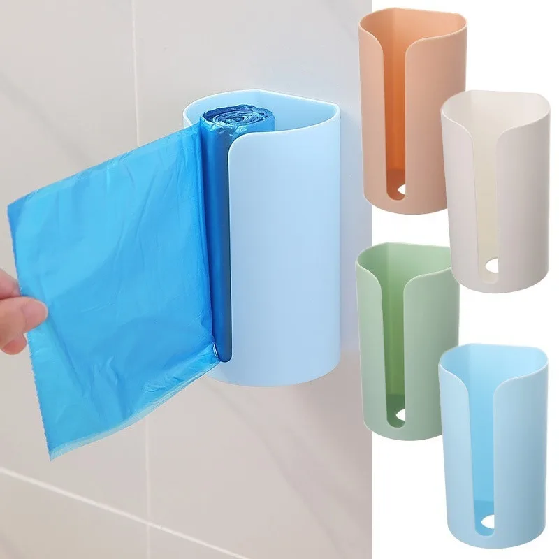 1 Stück moderner wandmontierter Plastiktüten-Spender, Aufbewahrungskorb für Müllsäcke in der Küche, praktischer ausziehbarer Organizer für Müll