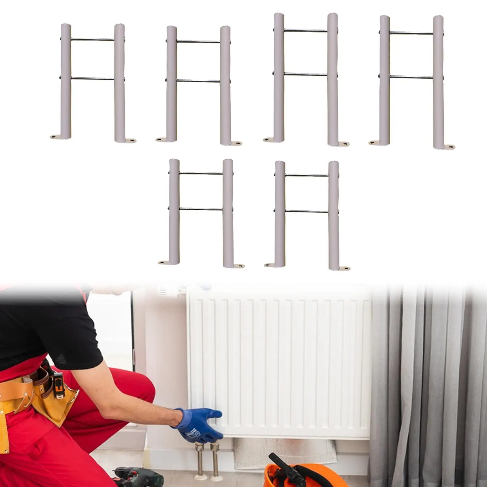 2 Pieces Radiator Floor Brackets Space Saving Reliable Portable Multipurpose Stable Lightweight Floor Mount Radiator Legs