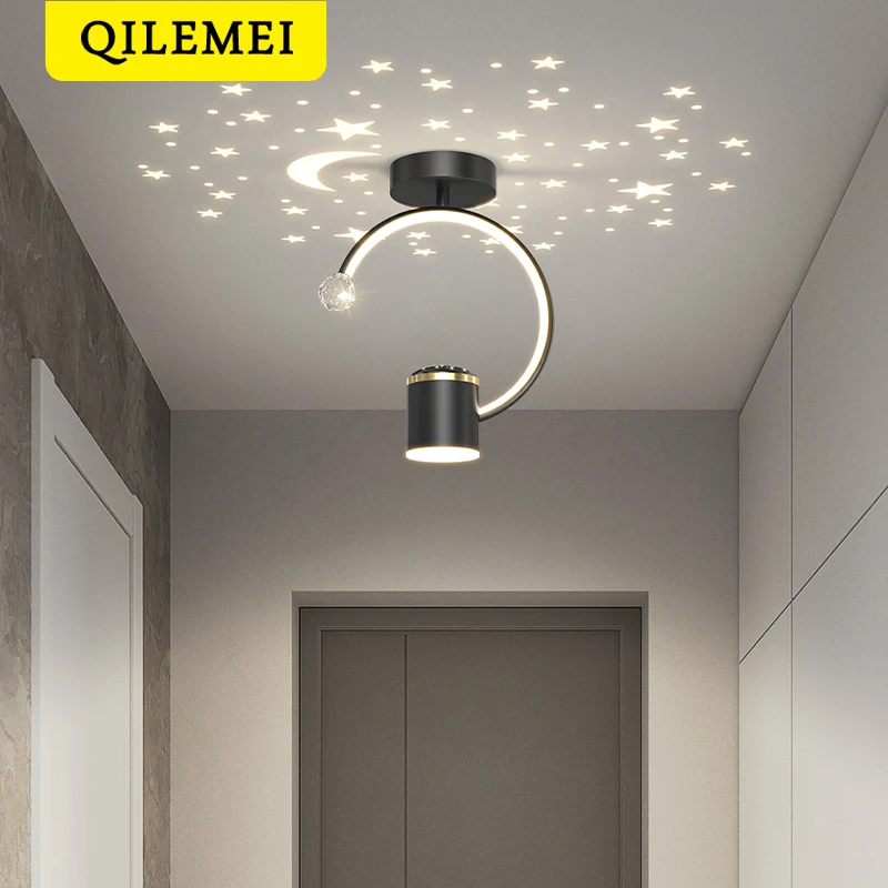 Modern Ceiling Lights Aisle lights Corridor Lights Round Nordic Minimalist room Entrance Hall Fixtures Star effect crystal lamp