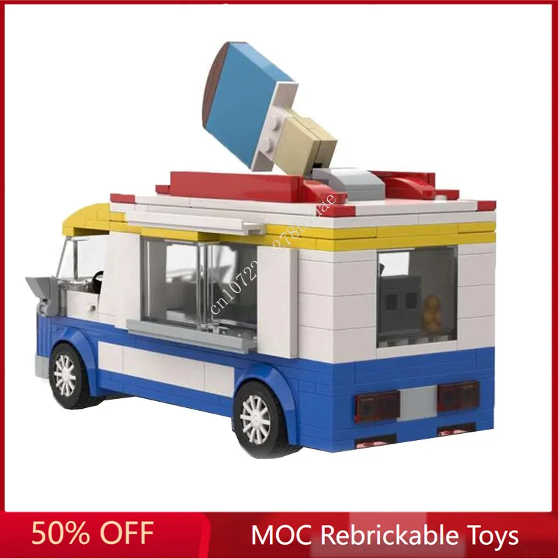 342PCS MOC Speed Champions City Services - Ice-Cream Truck Model Building Blocks Bricks DIY Creative Assembly Kids Toys Gifts