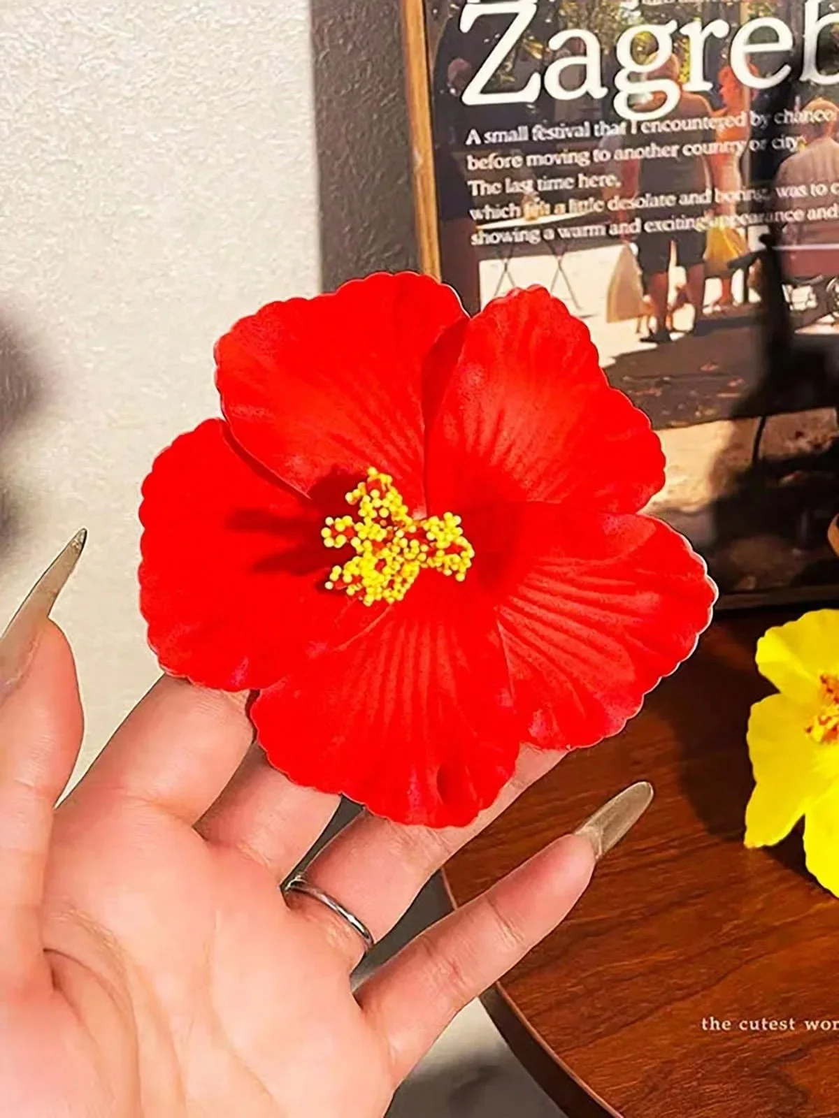 1 Uds. Pinza de pelo de flor hawaiana para mujeres y niñas, Clip de flequillo lateral de flor bohemia romántica, pinzas para el cabello BB, accesorios para el cabello