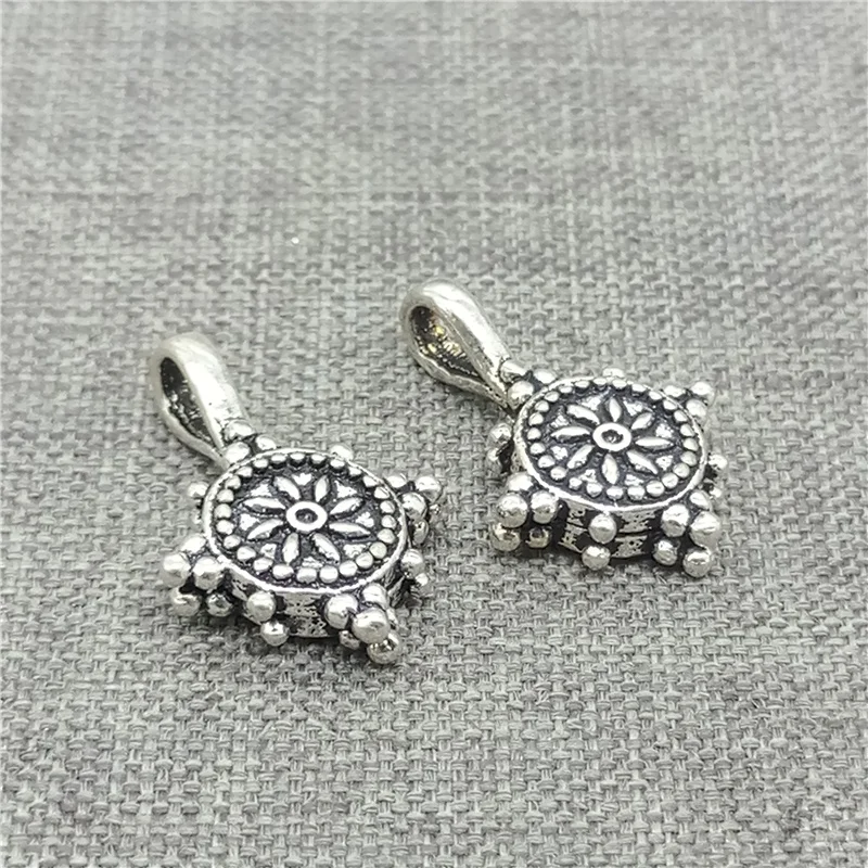 2 Pieces Mala Bum Counter Charms in 925 Sterling Silver for Prayer Bracelet Making