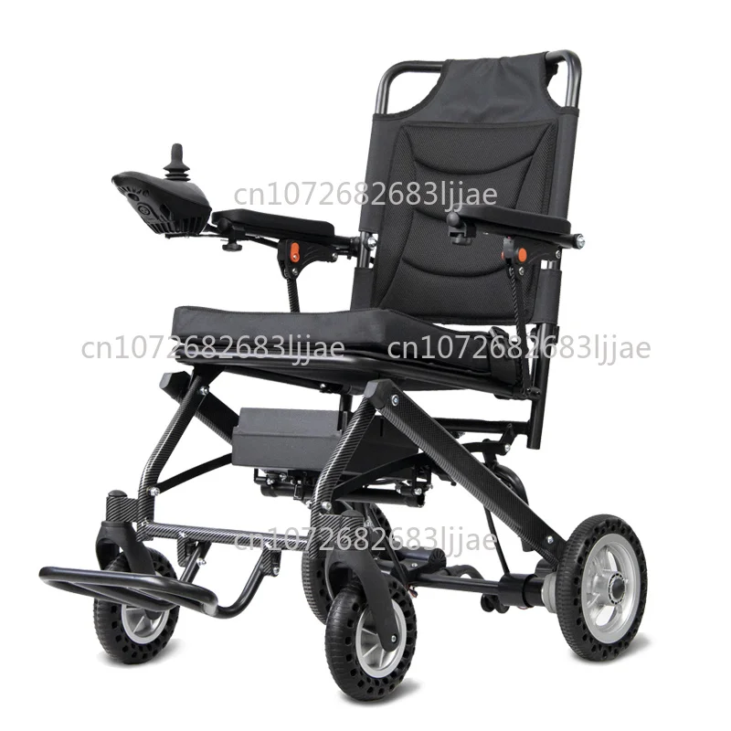 9.8KG Portable  Lightweight Folding Electric WheelchairTaken on Plane Disabled Elderly Power Wheelchair 6A Lithium Battery