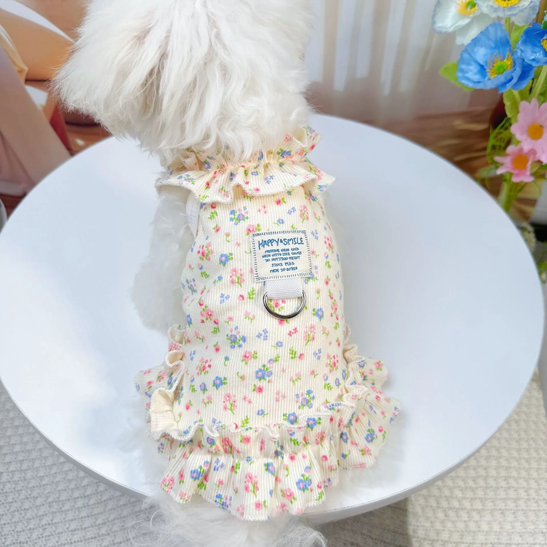 Hunde- und Katzenkleidung, Haustierbekleidung, Frühlings- und Sommerkleider mit Blumenmuster, Frische und Niedliche Prinzessinnenkleider – Detail 2